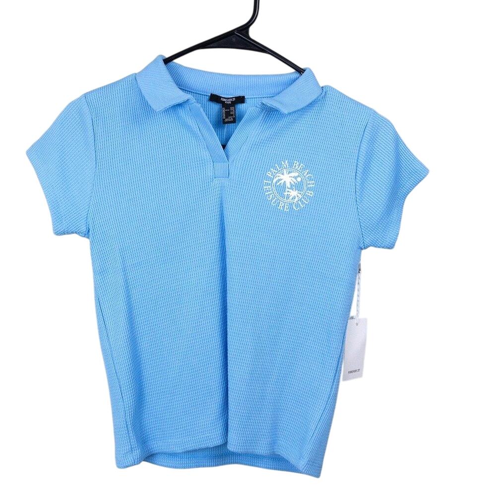 Forever 21 Girls Kids Light Blue Polo,  NWT, Size 12